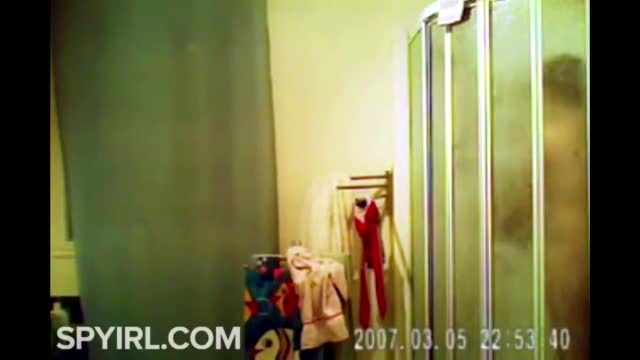 Hidden camera, shower time.